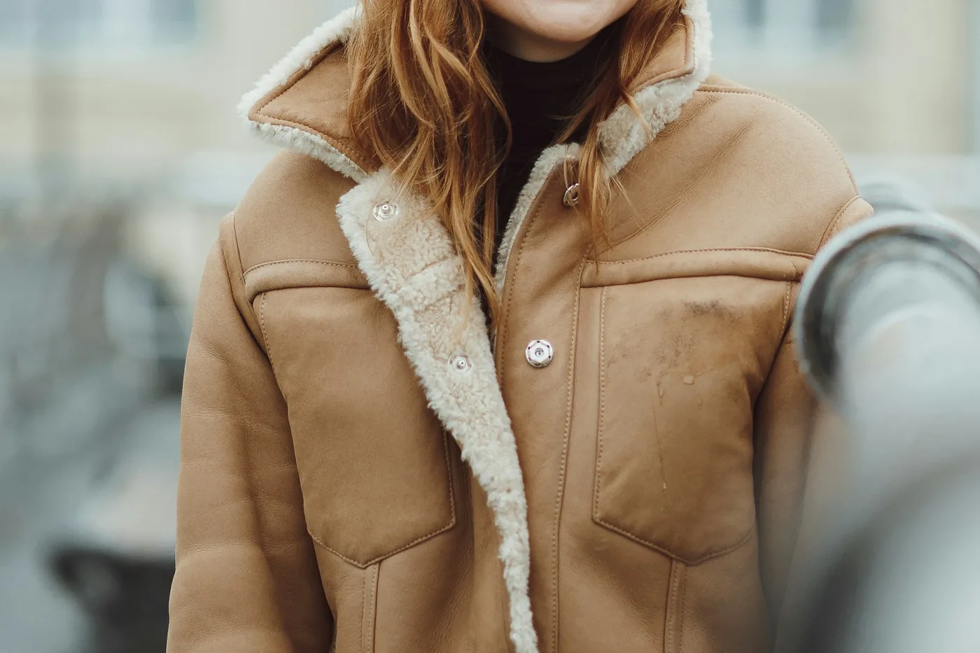 Edition Blouson en Cuir Doublé Shearling N°03