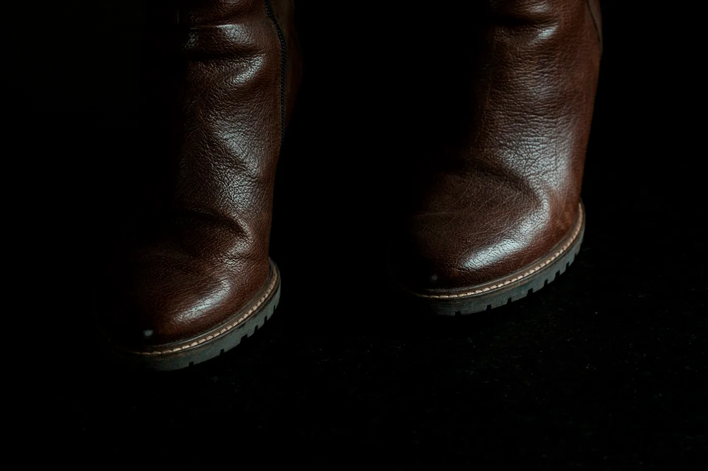 Bottes Hautes en Cuir Lisse Studio