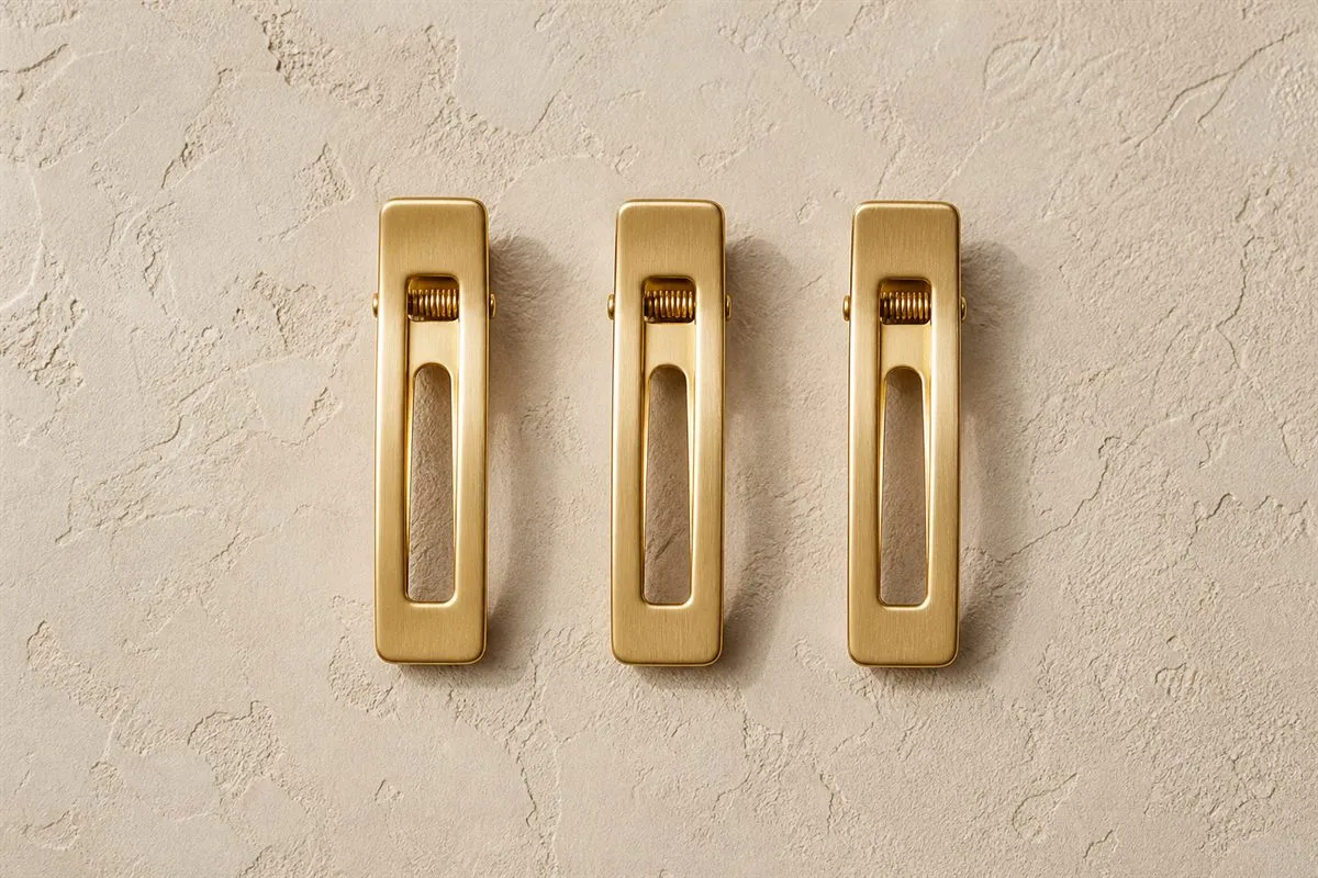 Iconique Trio de Mini Barrettes Dorées Essentiel